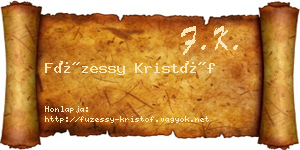 Füzessy Kristóf névjegykártya