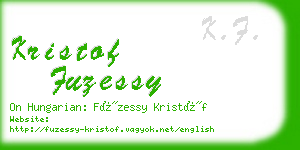 kristof fuzessy business card